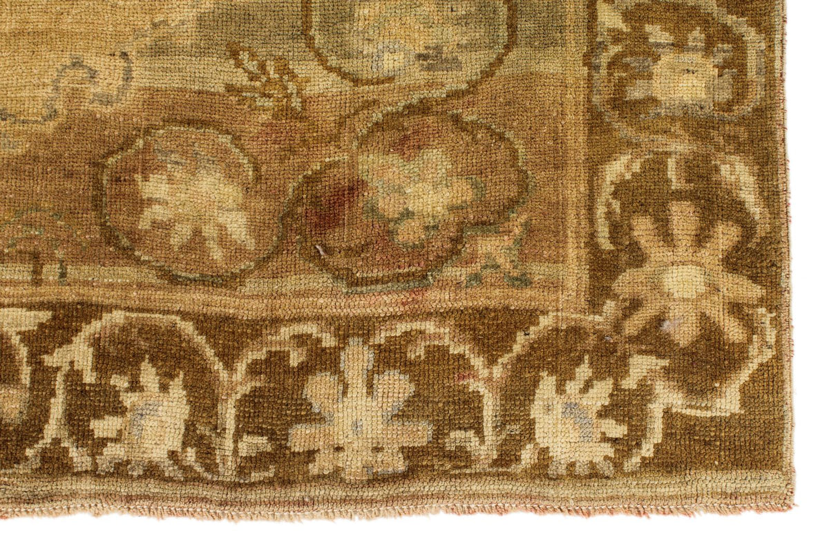 6x12 Ivory and Brown Turkish Tribal Runner