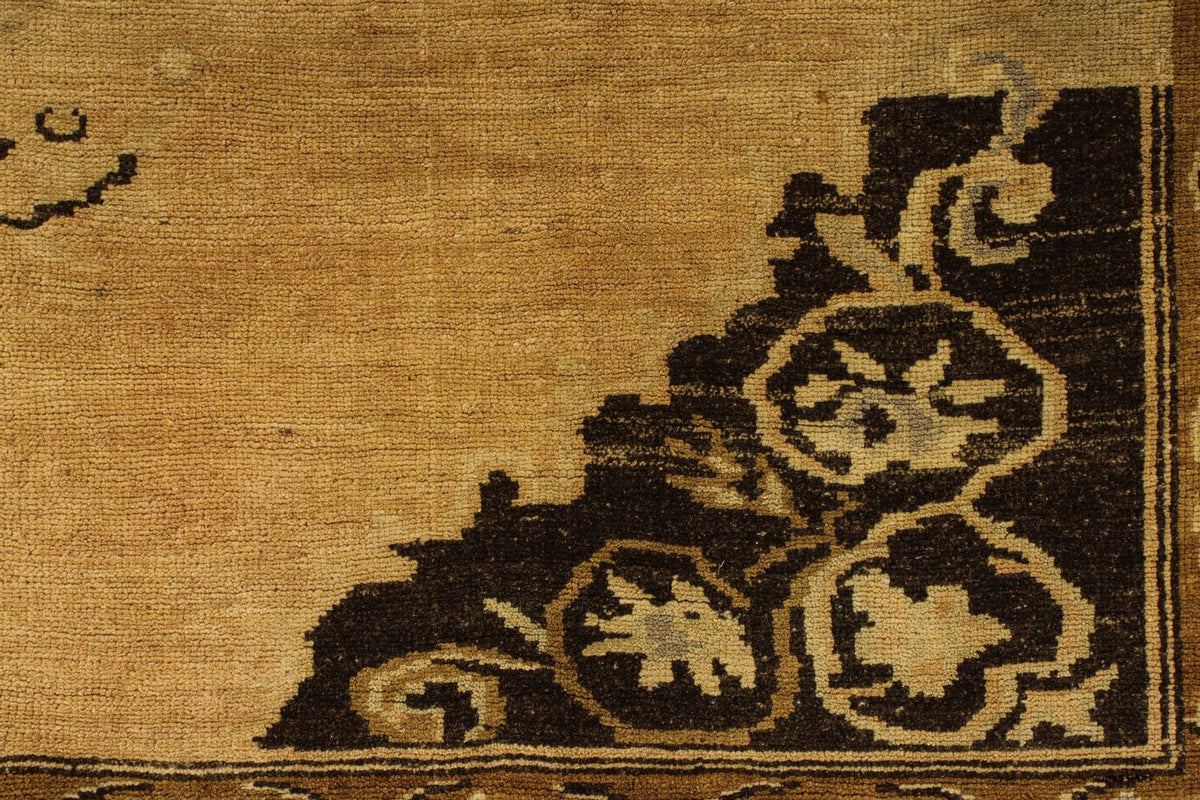 6x12 Ivory and Brown Turkish Tribal Runner