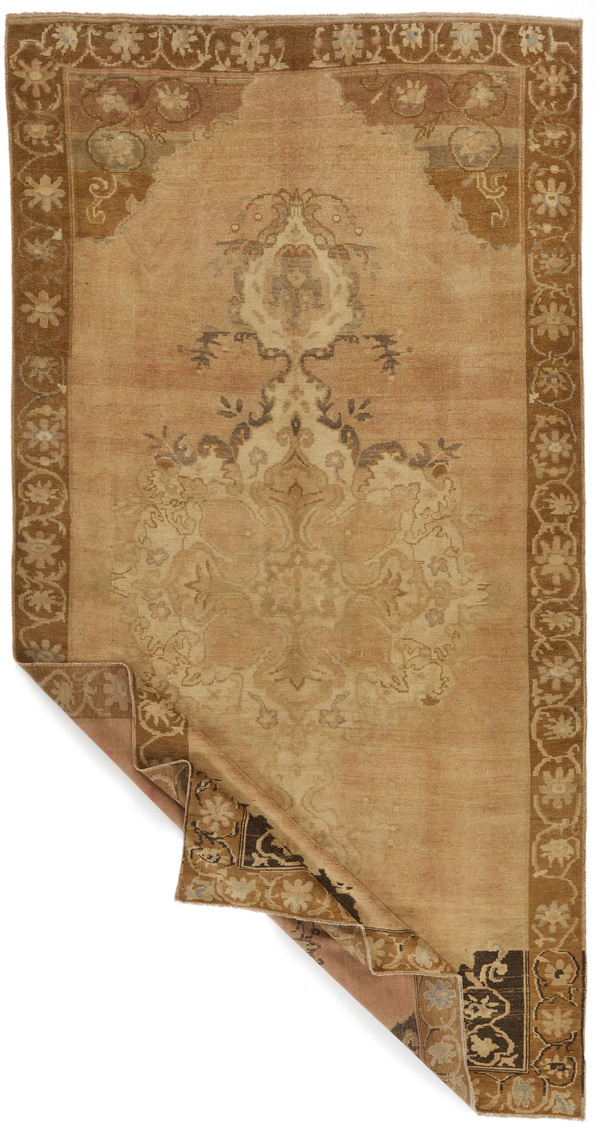 6x12 Ivory and Brown Turkish Tribal Runner