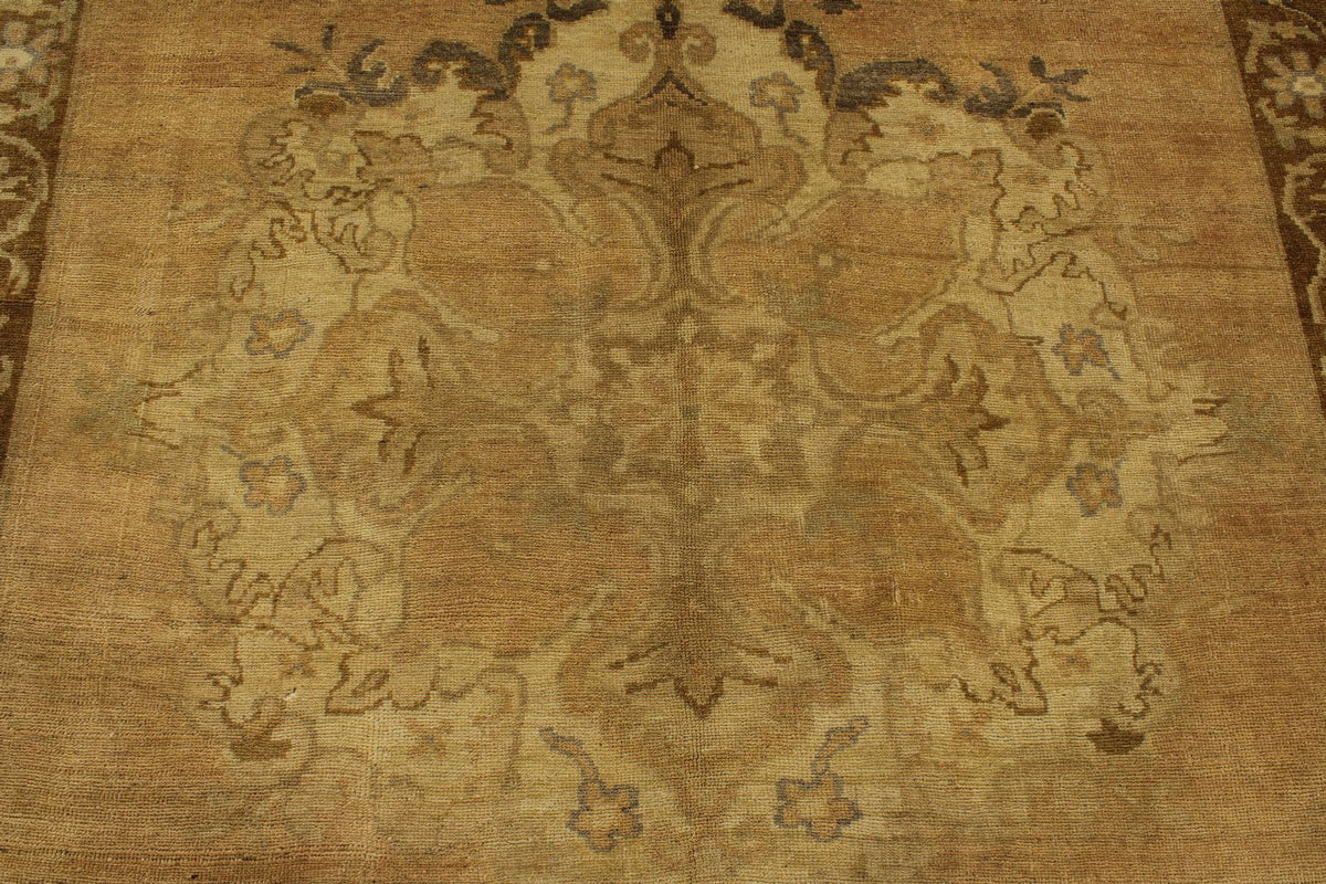 6x12 Ivory and Brown Turkish Tribal Runner