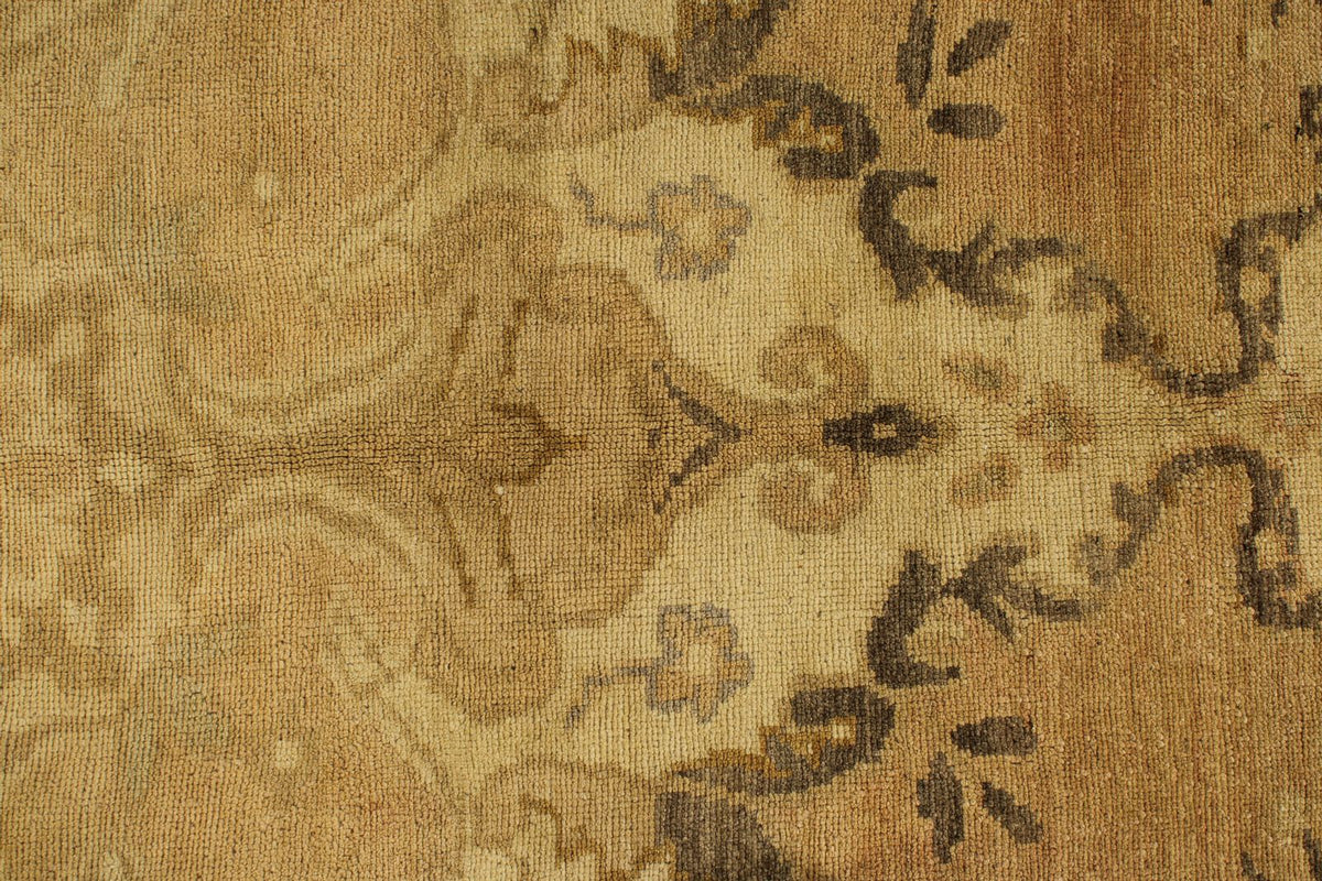 6x12 Ivory and Brown Turkish Tribal Runner