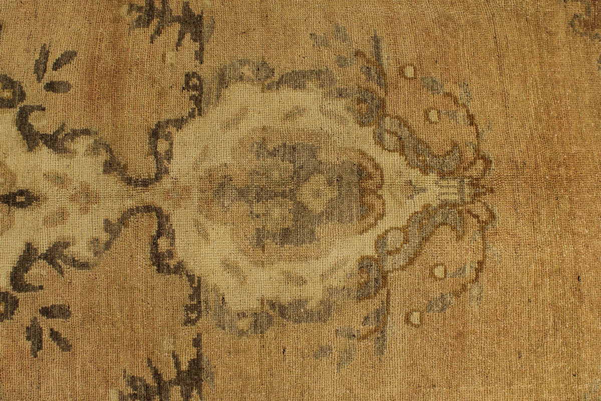 6x12 Ivory and Brown Turkish Tribal Runner