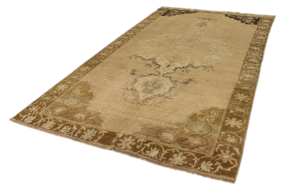 6x12 Ivory and Brown Turkish Tribal Runner
