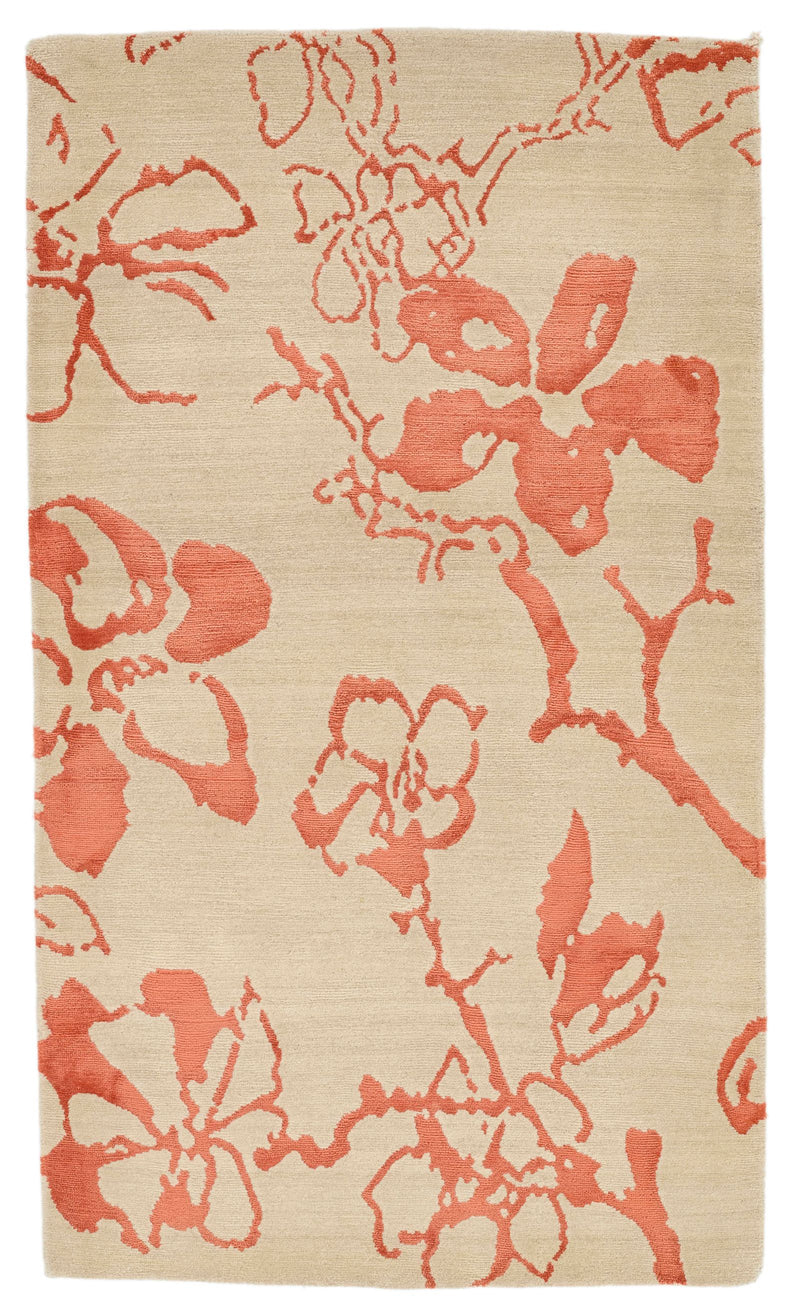 3x5 Beige and Orange Modern Contemporary Rug