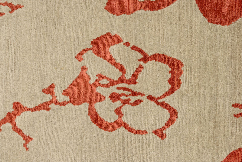 3x5 Beige and Orange Modern Contemporary Rug