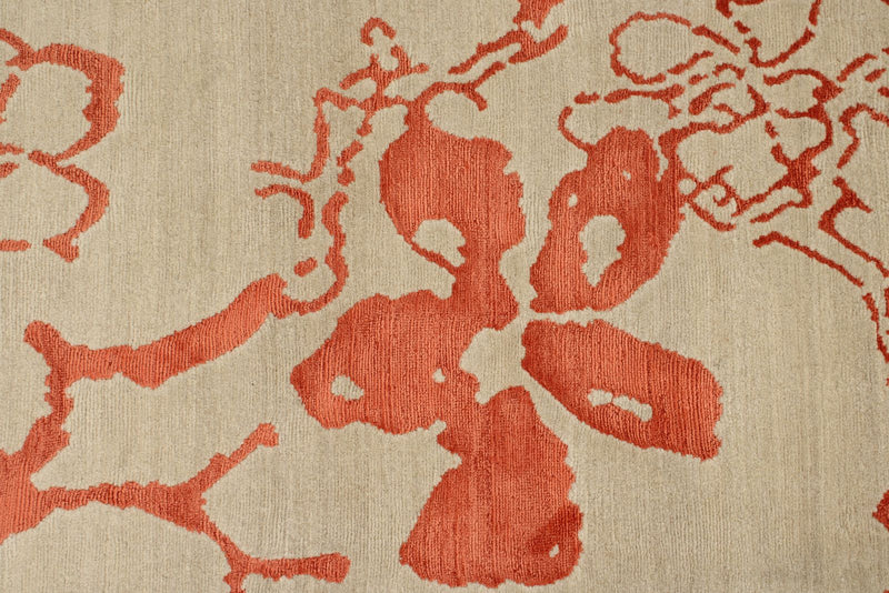 3x5 Beige and Orange Modern Contemporary Rug