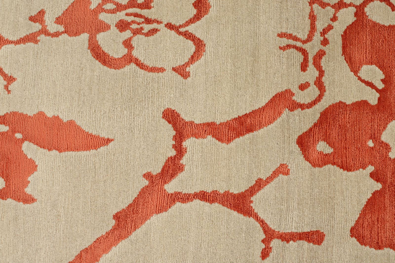 3x5 Beige and Orange Modern Contemporary Rug