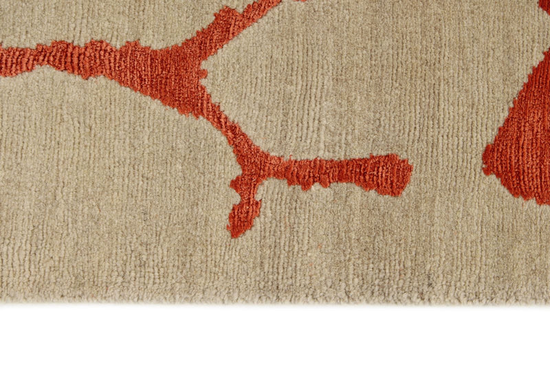 3x5 Beige and Orange Modern Contemporary Rug