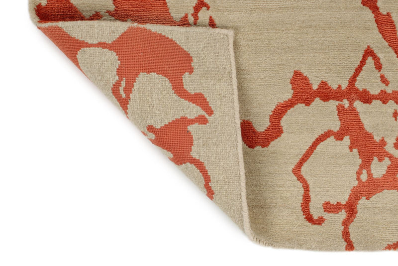 3x5 Beige and Orange Modern Contemporary Rug