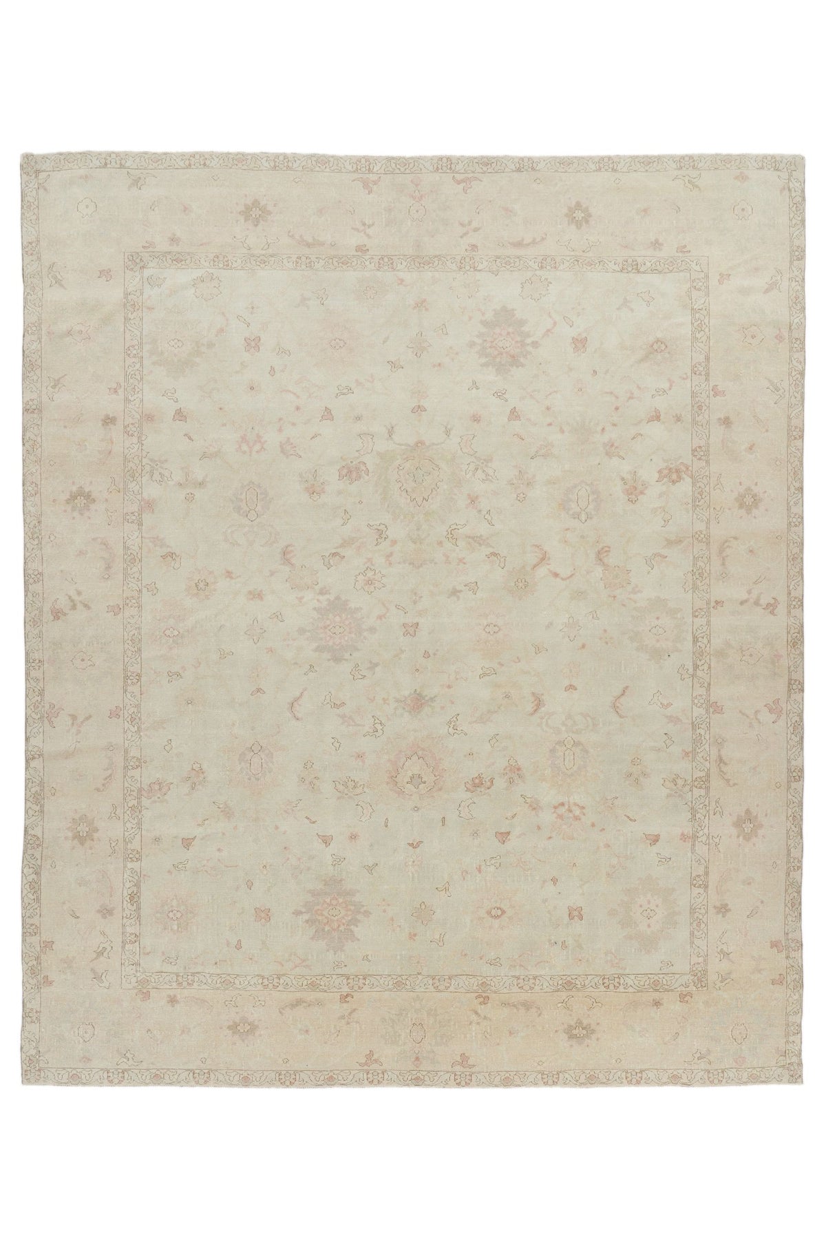9x11 Ivory and Gold Turkish Traditional Rug