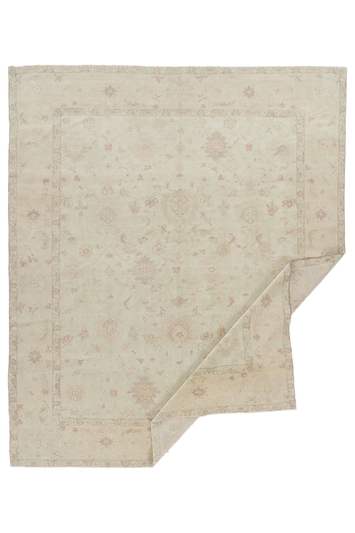 9x11 Ivory and Gold Turkish Traditional Rug
