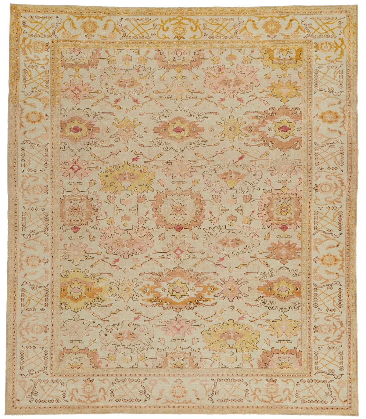 8x10 Ivory and Gold Turkish Traditional Rug