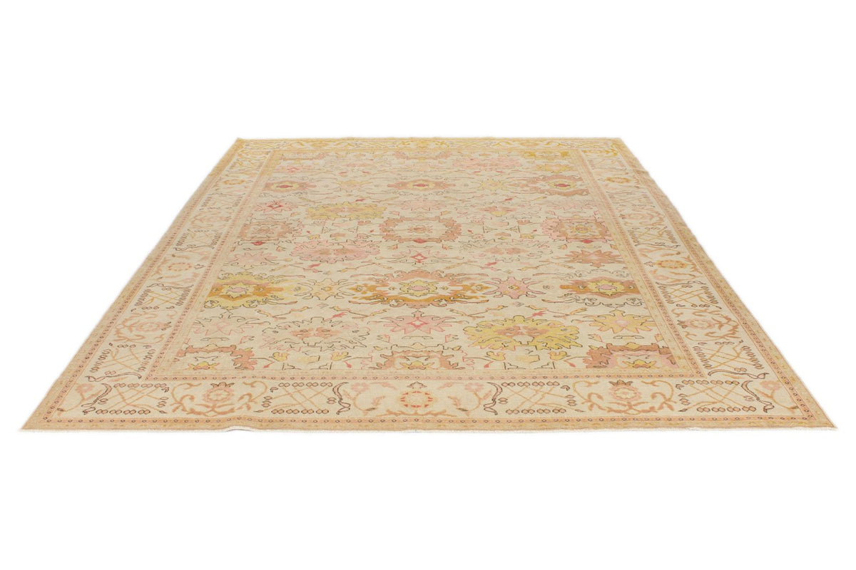 8x10 Ivory and Gold Turkish Traditional Rug