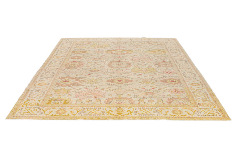 8x10 Ivory and Gold Turkish Traditional Rug