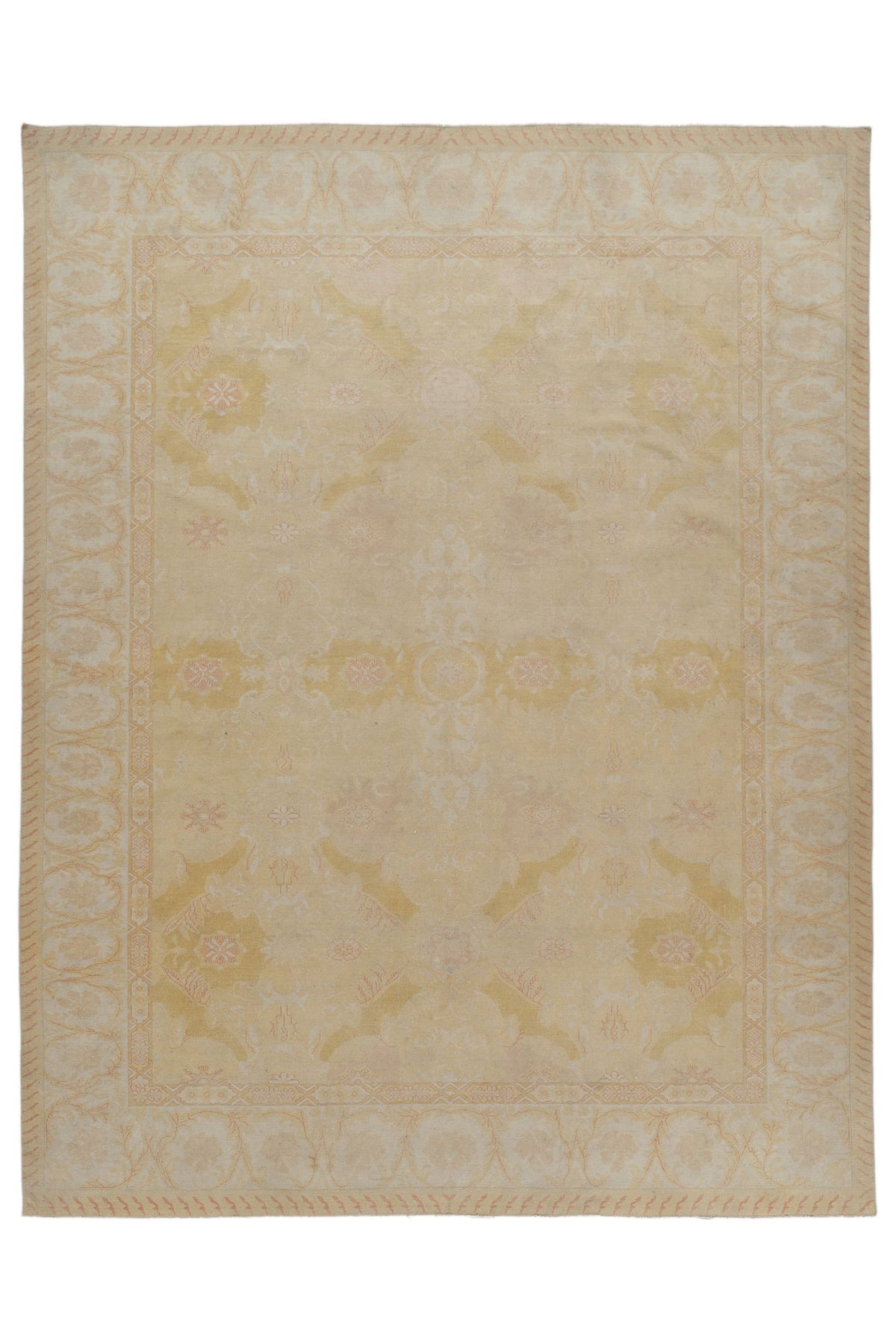 9x12 Ivory and Ivory Turkish Traditional Rug