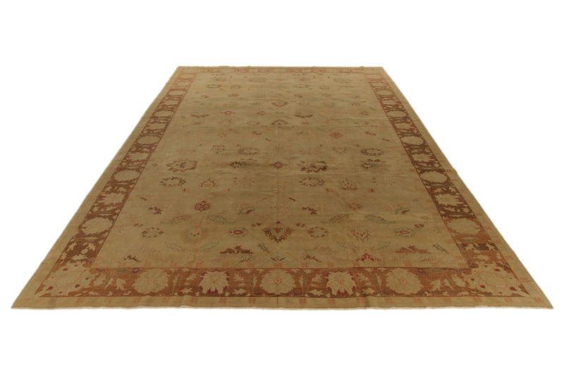 11x15 Ivory and Light Brown Turkish Traditional Rug