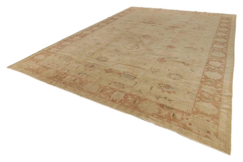 11x15 Ivory and Light Brown Turkish Traditional Rug