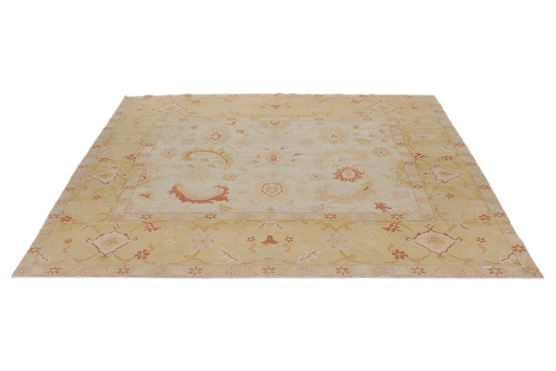 8x9 Ivory and Ivory Turkish Traditional Rug