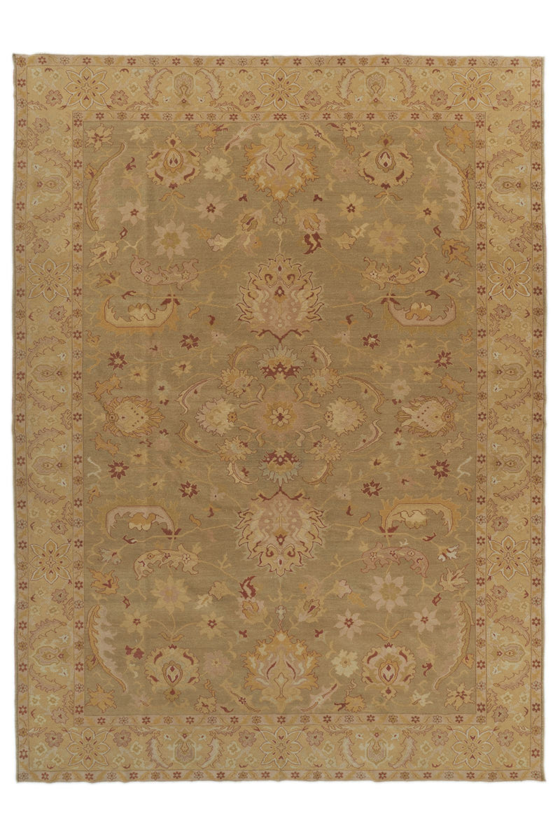 10x14 Light Brown and Light Brown Turkish Traditional Rug