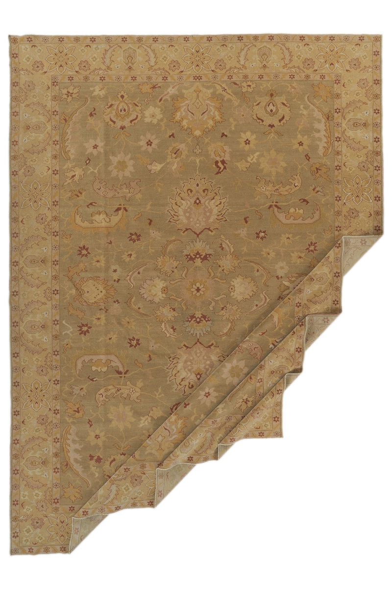 10x14 Light Brown and Light Brown Turkish Traditional Rug