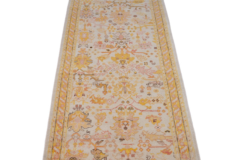 3x12 Beige and Yellow Turkish Traditional Runner