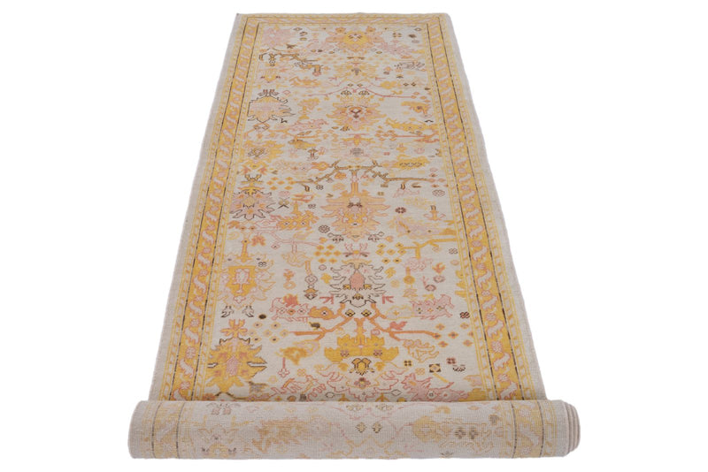 3x12 Beige and Yellow Turkish Traditional Runner