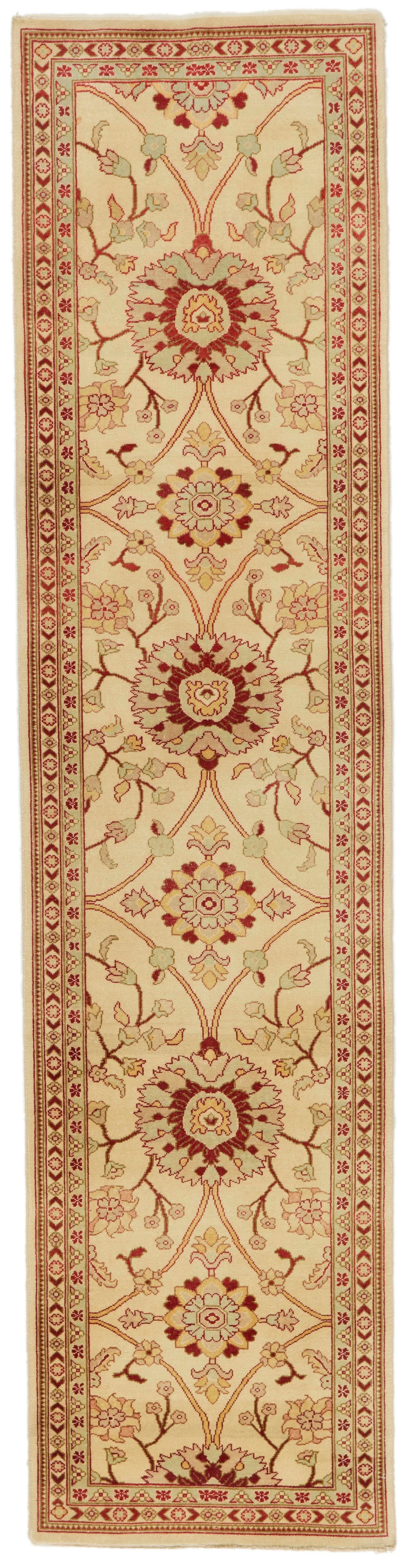 3x12 Ivory and Rust Turkish Traditional Runner