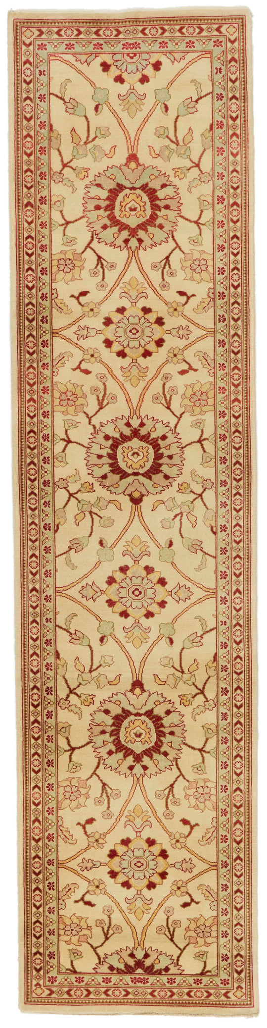 3x12 Ivory and Rust Turkish Traditional Runner
