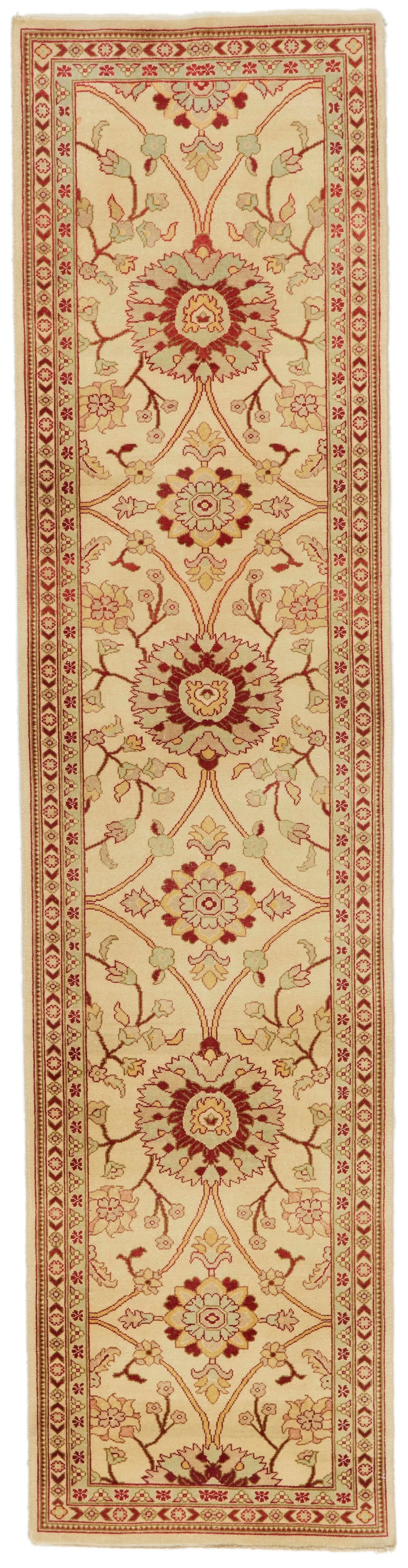 3x12 Ivory and Rust Turkish Traditional Runner