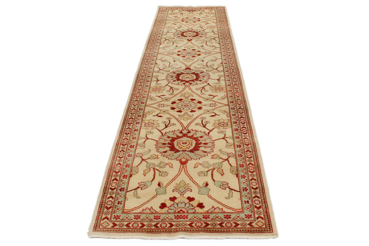 3x12 Ivory and Rust Turkish Traditional Runner