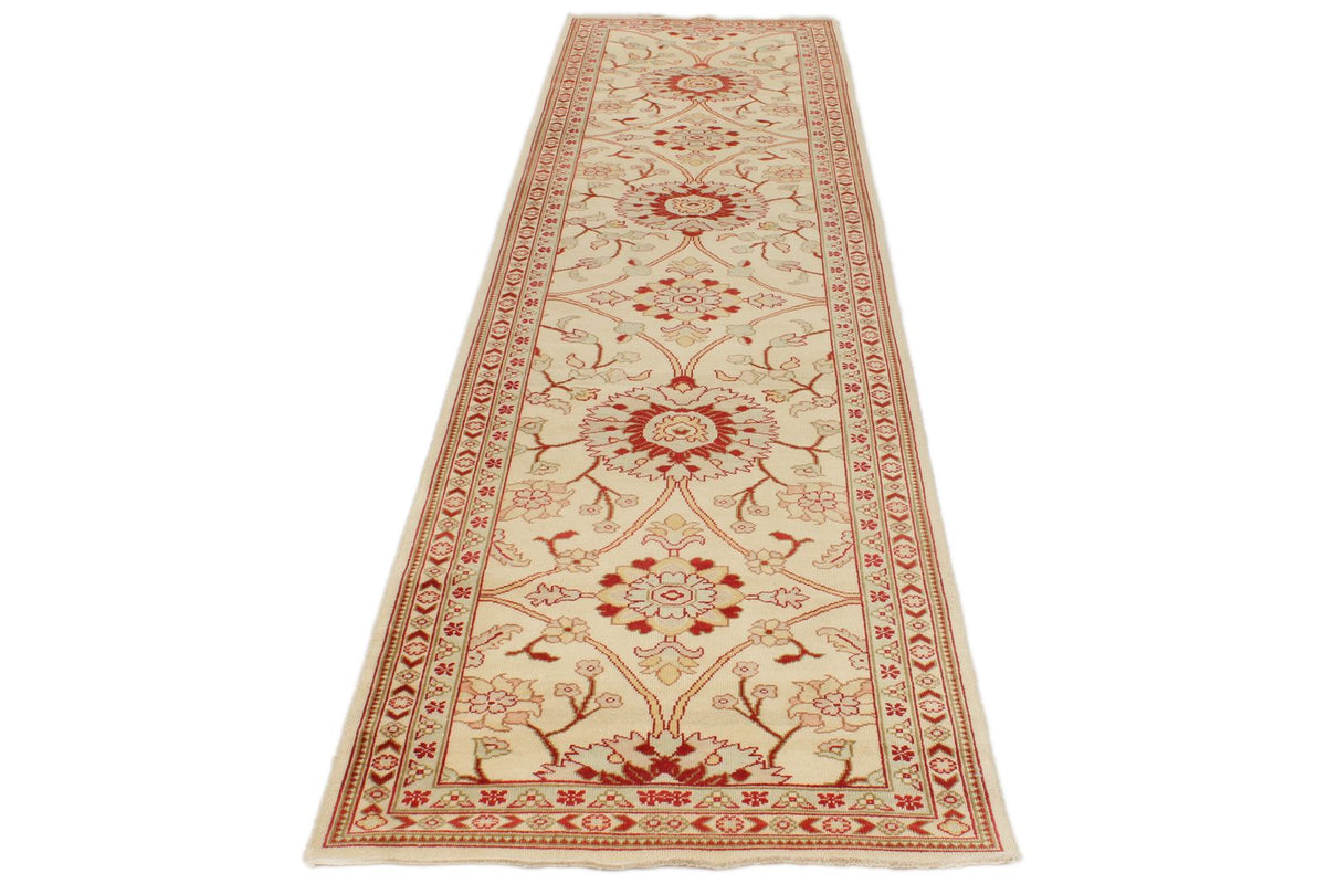 3x12 Ivory and Rust Turkish Traditional Runner