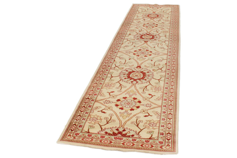 3x12 Ivory and Rust Turkish Traditional Runner