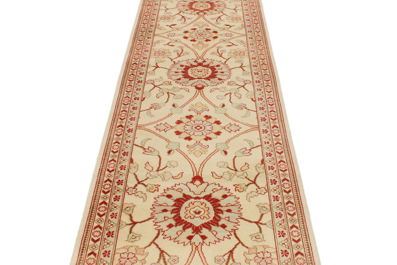3x12 Ivory and Rust Turkish Traditional Runner