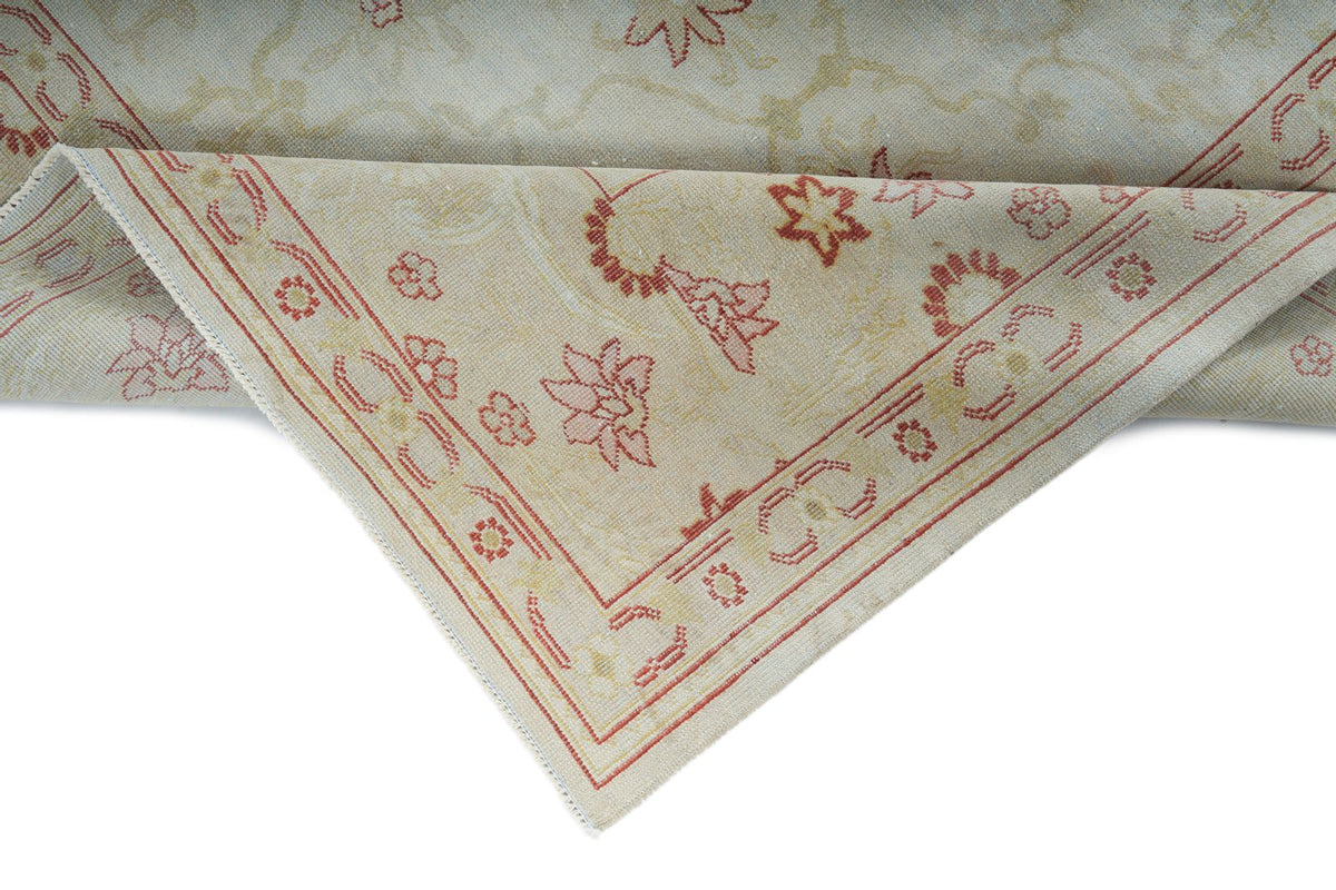 9x12 Ivory and Gold Turkish Traditional Rug