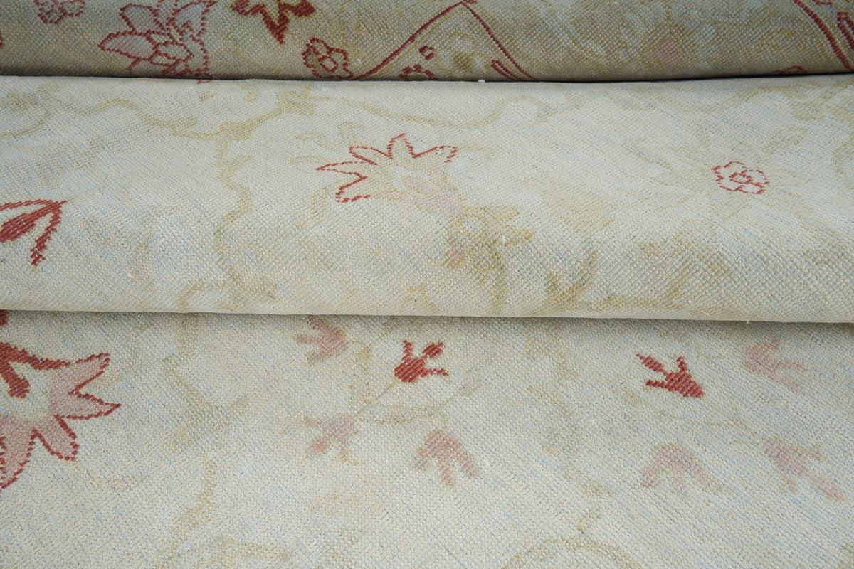 9x12 Ivory and Gold Turkish Traditional Rug