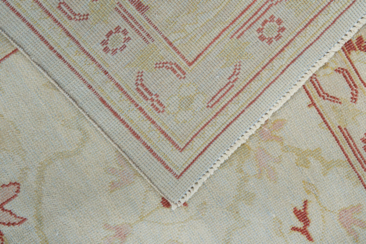 9x12 Ivory and Gold Turkish Traditional Rug