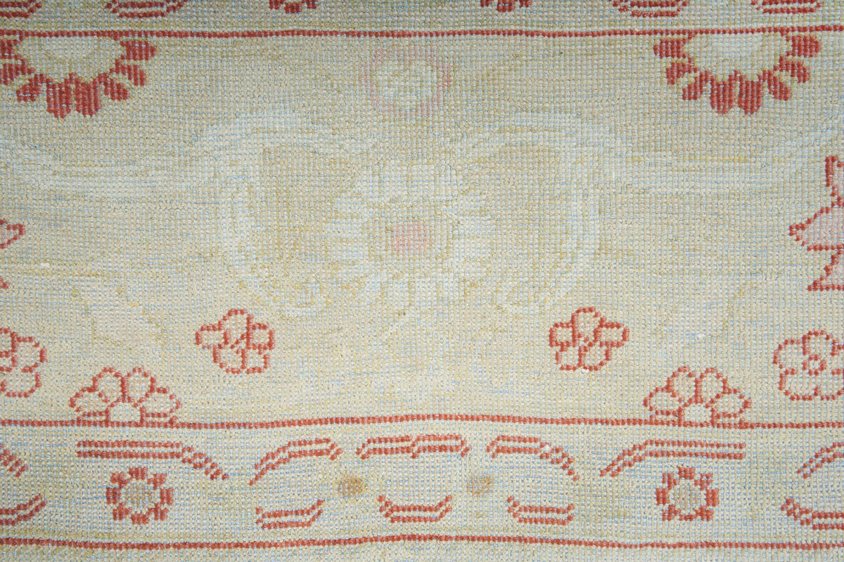 9x12 Ivory and Gold Turkish Traditional Rug