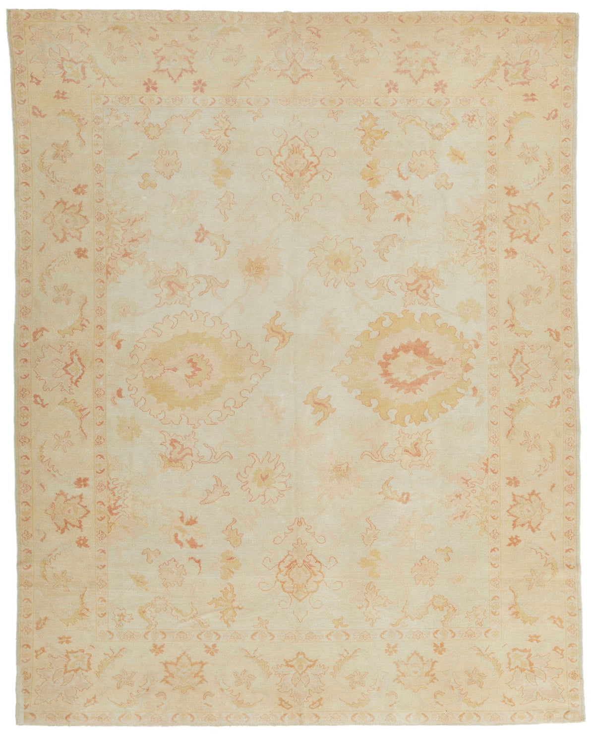 8x10 Ivory and Gold Turkish Traditional Rug