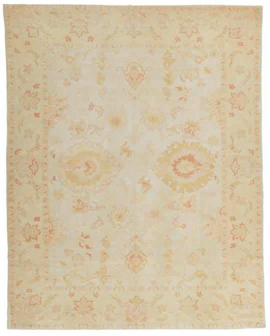 8x10 Ivory and Gold Turkish Traditional Rug