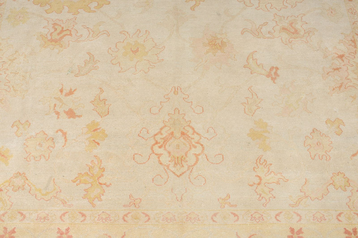 8x10 Ivory and Gold Turkish Traditional Rug