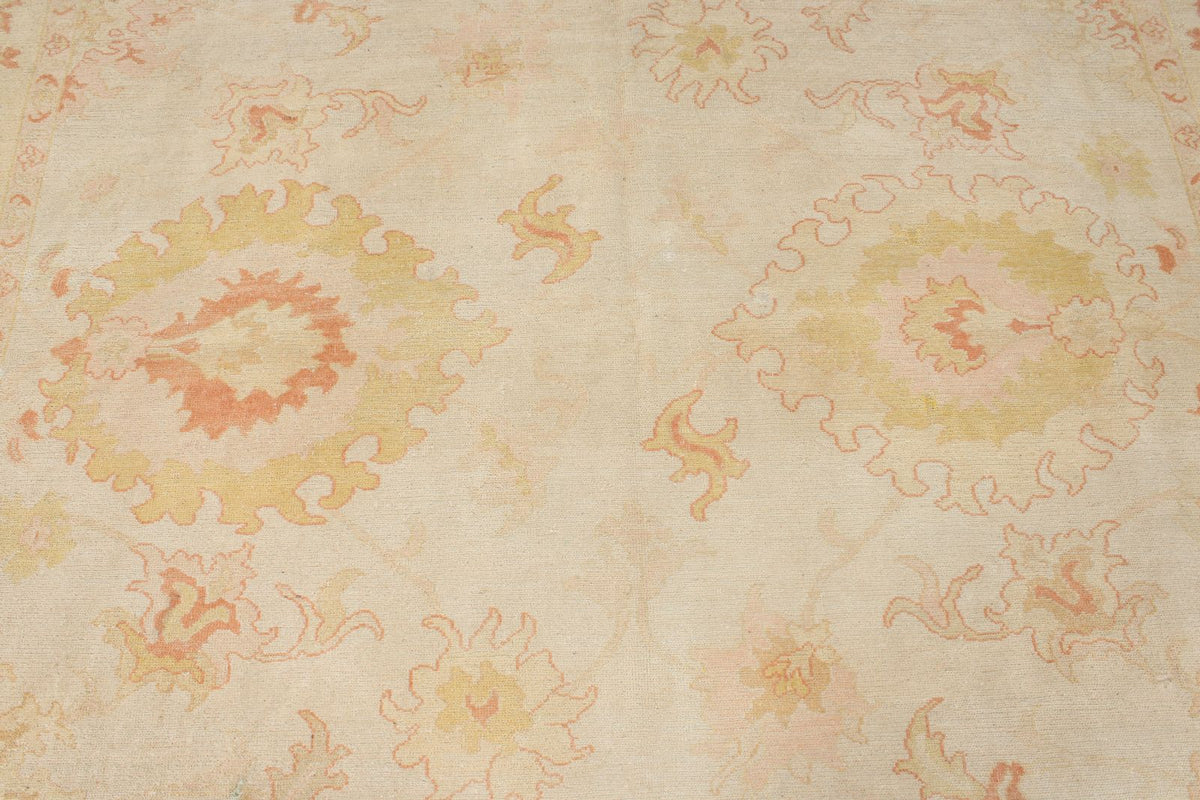 8x10 Ivory and Gold Turkish Traditional Rug