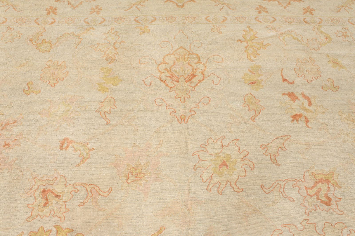 8x10 Ivory and Gold Turkish Traditional Rug