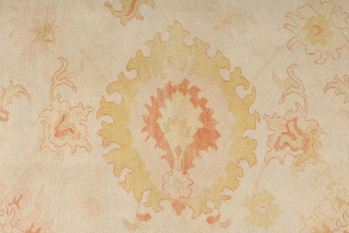 8x10 Ivory and Gold Turkish Traditional Rug