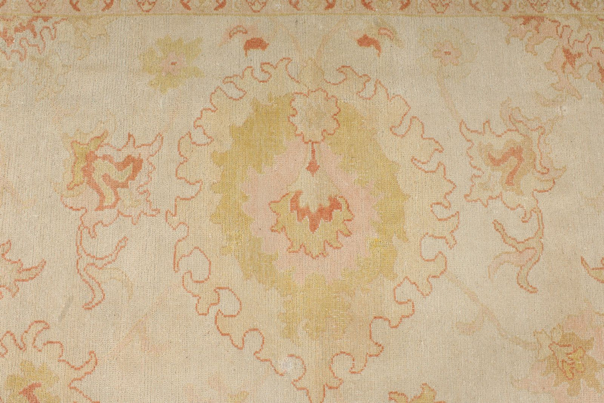 8x10 Ivory and Gold Turkish Traditional Rug