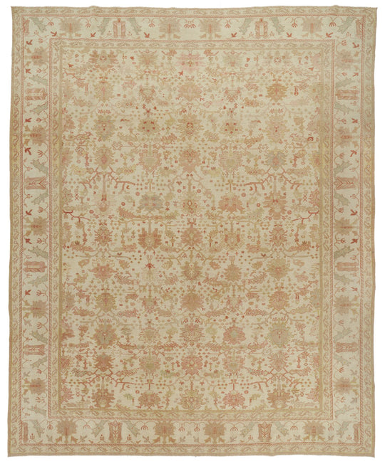 12x13 Ivory and Brown Turkish Traditional Rug