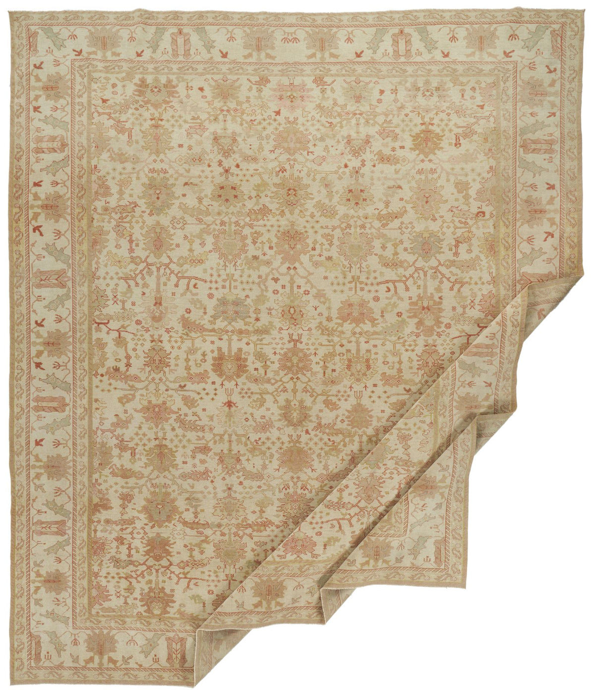 12x13 Ivory and Brown Turkish Traditional Rug