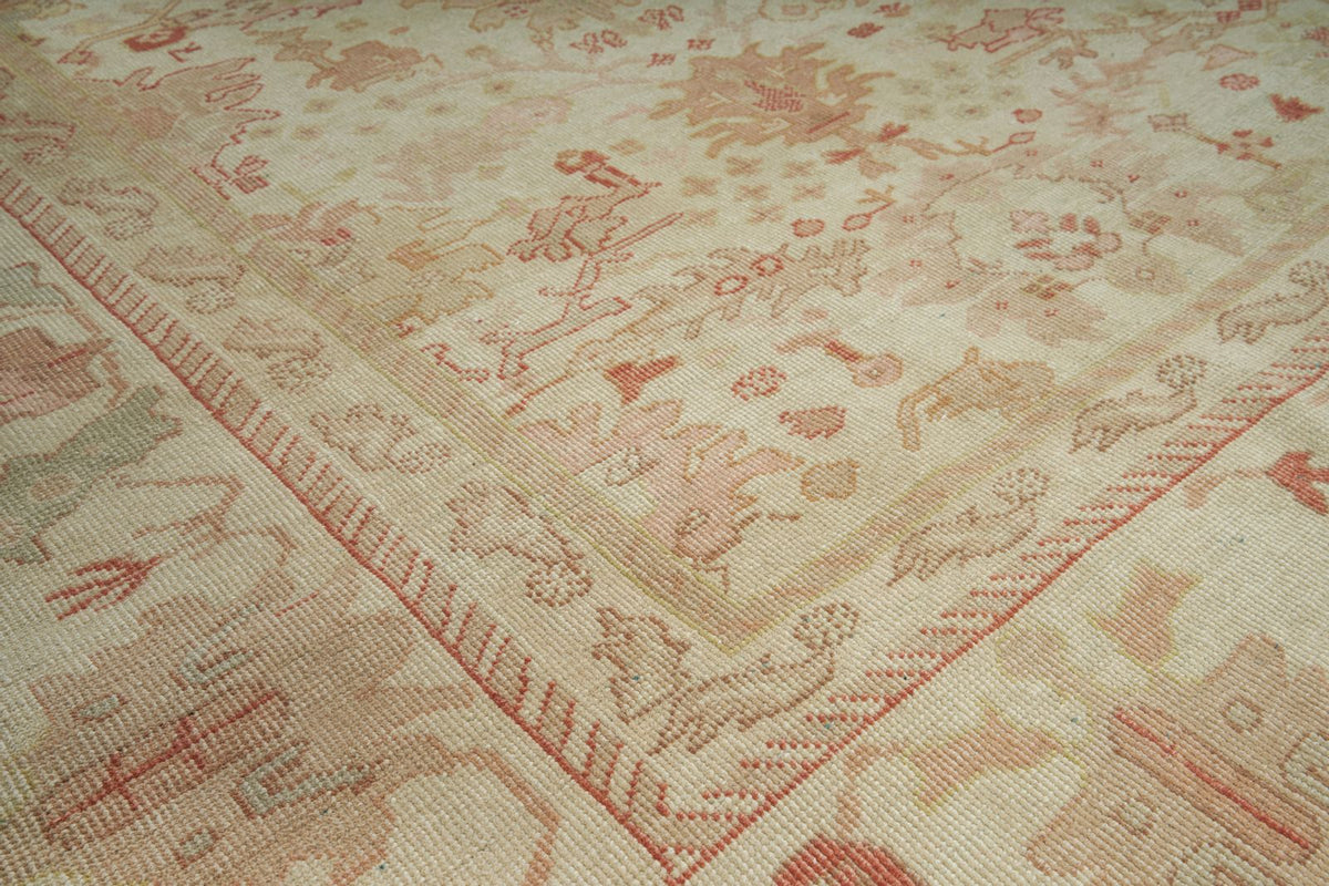 12x13 Ivory and Brown Turkish Traditional Rug