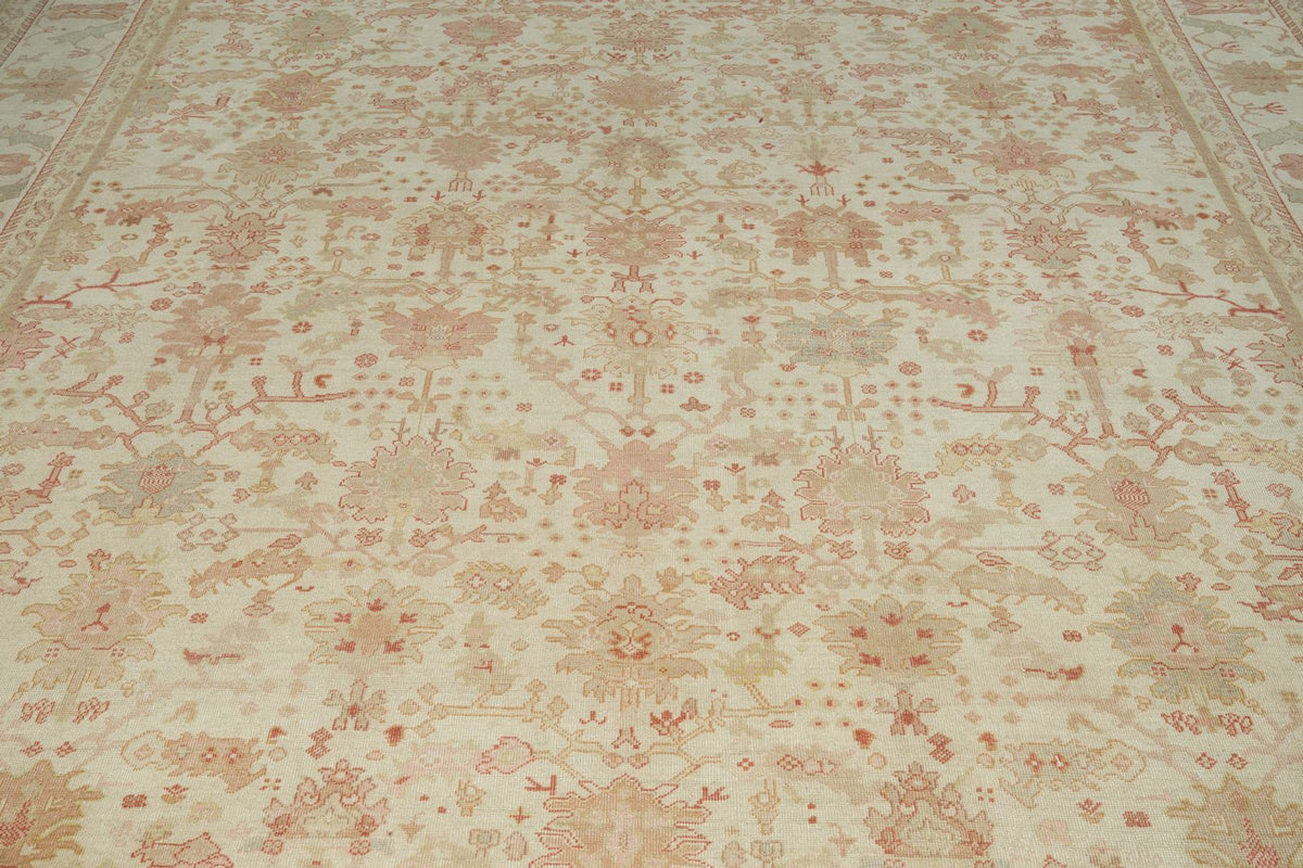 12x13 Ivory and Brown Turkish Traditional Rug