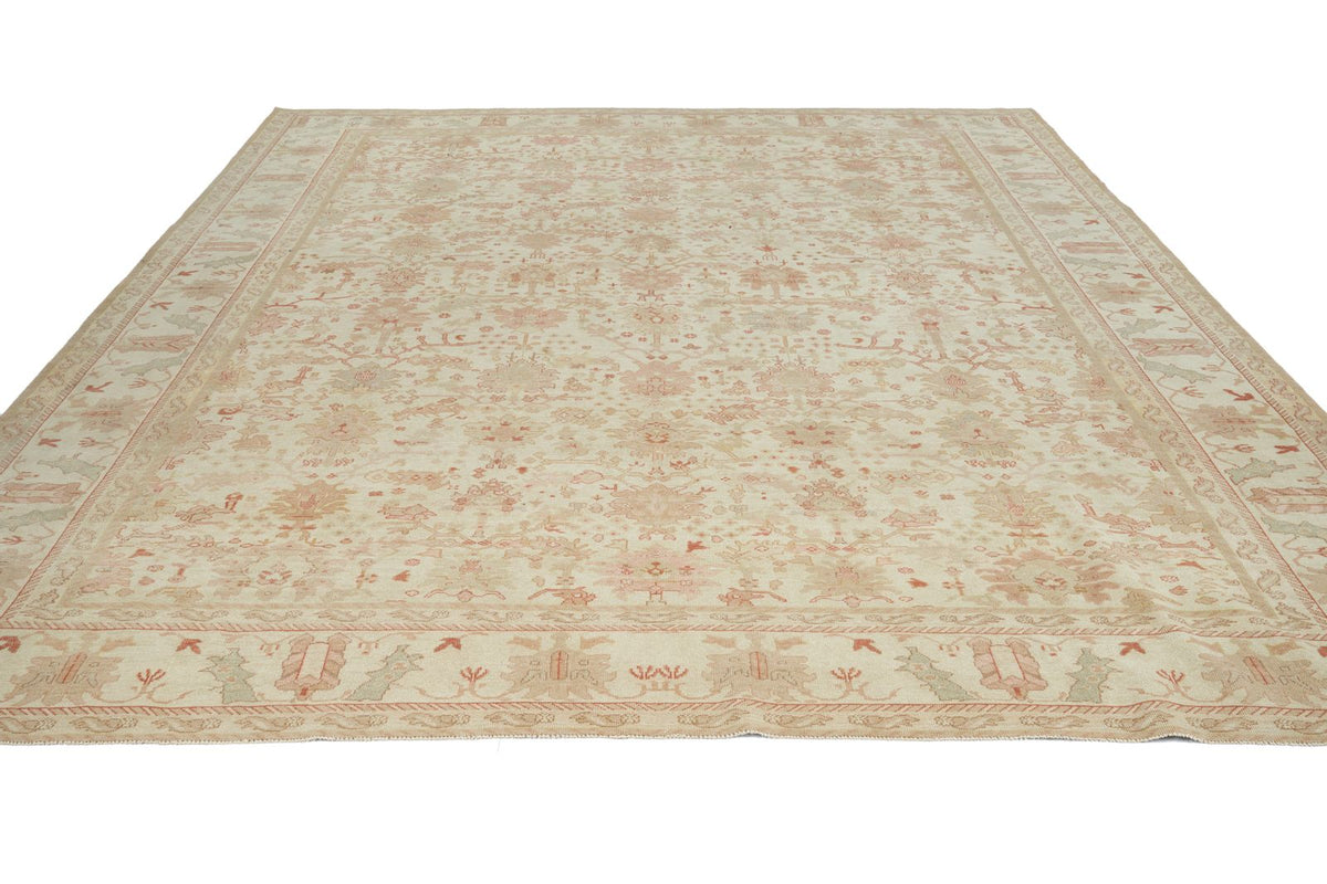 12x13 Ivory and Brown Turkish Traditional Rug