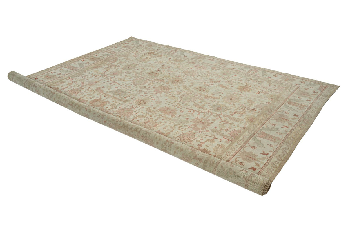 12x13 Ivory and Brown Turkish Traditional Rug